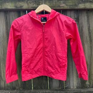 All in Motion Kids Pink Windbreaker Jacket Water Resistant Hooded Size Small